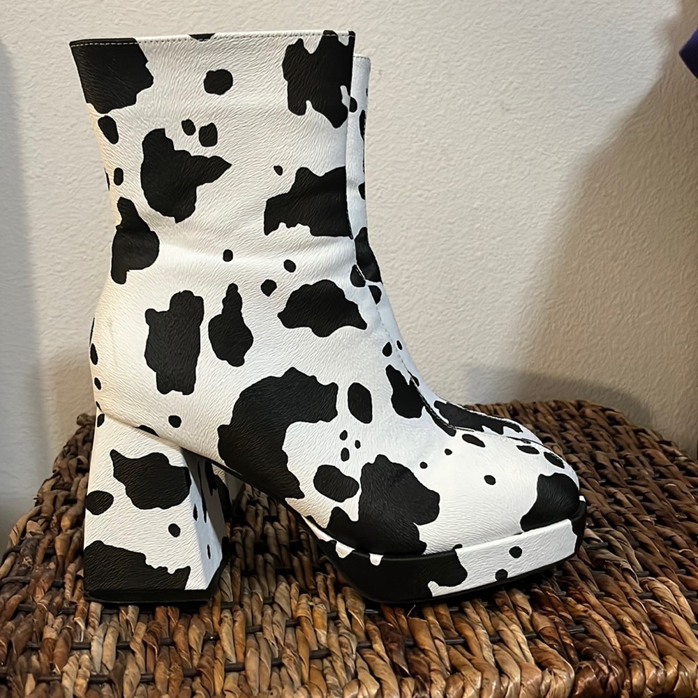 Cow Print Boots